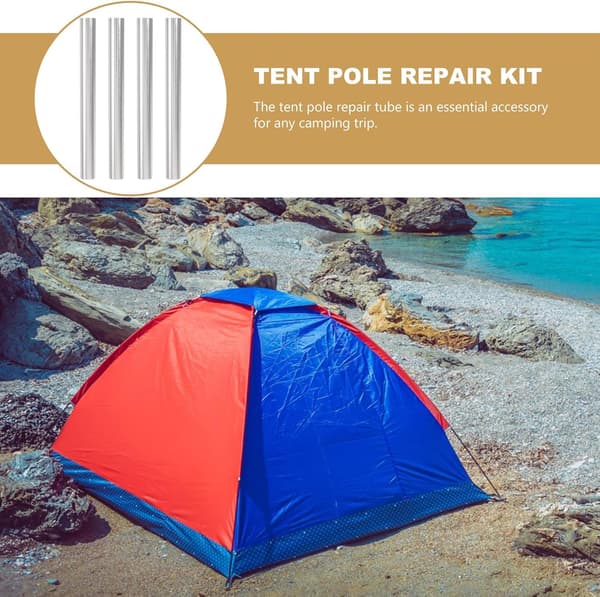 4 stk. teltstangsreparationsrør i aluminiumslegering til camping, vandring og sheltertilbehør