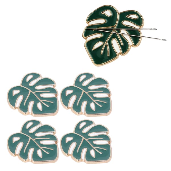 4 stk nåleholder sett DIY magnet korssting broderitilbehør grønne blader