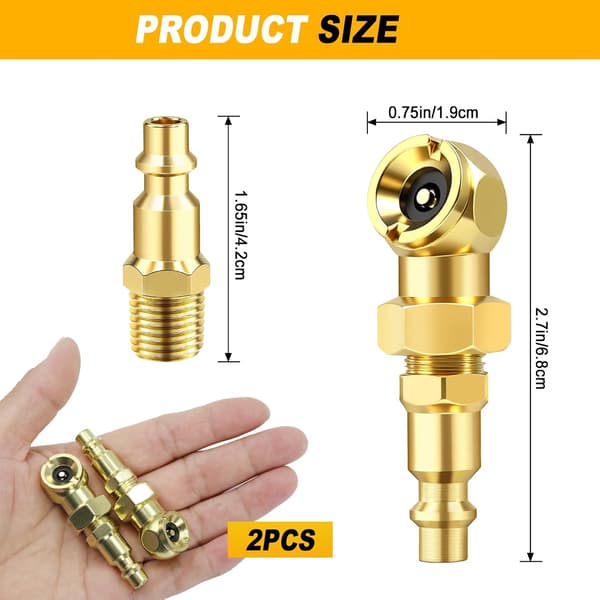 2-pack utmärkt kulledsluftchuckset, bärbar däckchuck, 1/4 \" NPT stängd flödesdäckpumpmunstycke med snabbkoppling, för luftkompressor