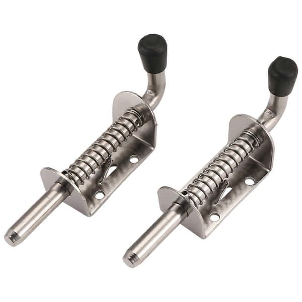 2 pcs 5 inch Spring Loaded Latch Pin Stainless Steel Cylinder Hasp 2mm Thickened Door Lock Brushed