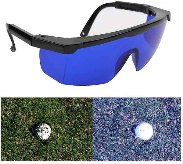 Golfboldsøgerbriller med blåt tonede linser til at finde bolde