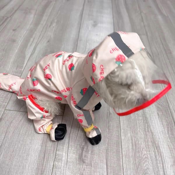 Small Dog Raincoat with Rain Boot Set, Full Coverage Waterproof with Backpack, Reflective Dog Raincoat Rain Boots