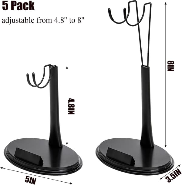 5-pack actionfigurställ, svart dockhållarställ, 1/6 skala figurställ för 12-tumsfigurer, justerbar höjd