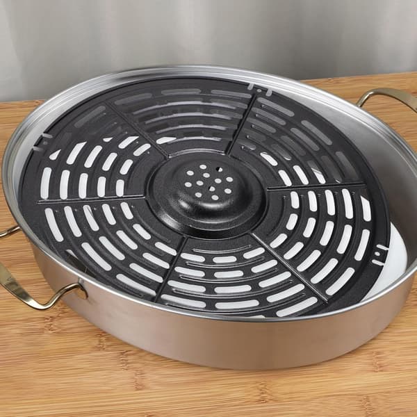 Air Fryer Grillställ Ersättning Rund 22 cm Nonstick Crisperplatta Diskmaskinssäker för Vardagsmatlagning