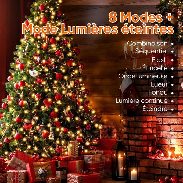 280 LED Christmas Tree Light String, 2m x 8m Outdoor Waterproof LED Christmas Tree Decoration (1.5-2.8m Tree)