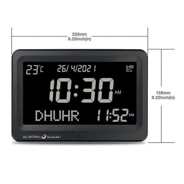 Azan Clock Automatic Worldwide Digital 8 Azan Prayer Sounds Islamic Wall and Table Clock A -Sy
