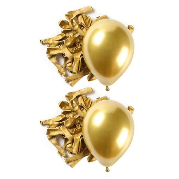 200 st guld metalliska krom latexballonger, 5 tum runda heliumballonger kompatibla med bröllopsavslutning Anni