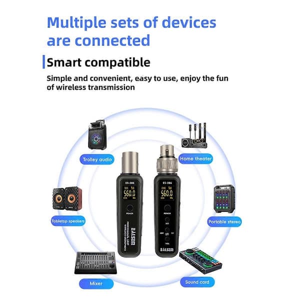 EALSEM UHF Trådløs Mikrofon Konverter XLR Sender Mottaker Mikrofon Trådløst System for Dyn