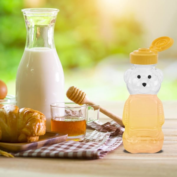 12st björnflaska i 240 ml honungspress med lucka Tom saftflaska dispenser för hemkökssås