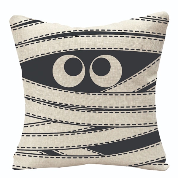 4 Pakk Dekorative Putesett, Halloween Bandasje 18 x 18 Tommer Kvadratisk Vendbar Myk Putetrekk for Sofa Soverom