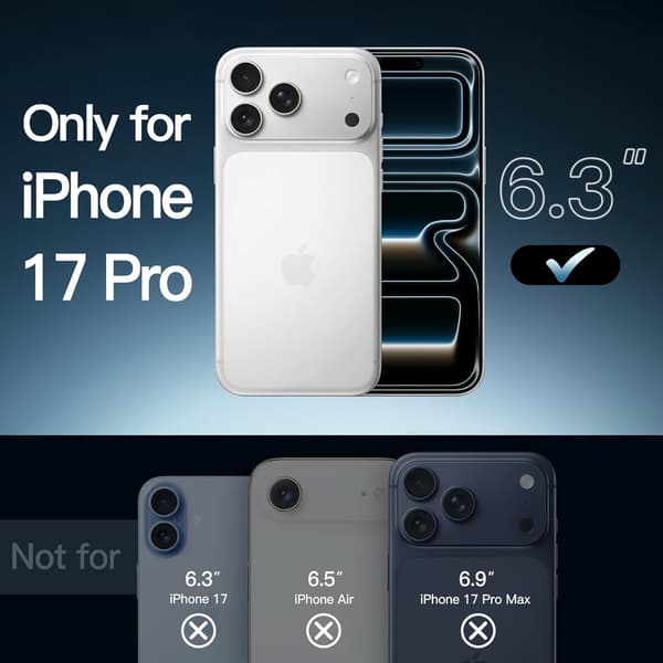 Magnetic Case for iPhone 17 Pro 6.3-inch Compatible with MagSafe, Shockproof Phone Case with Bumper, Scratch-Resistant Transparent Back (Transparent)