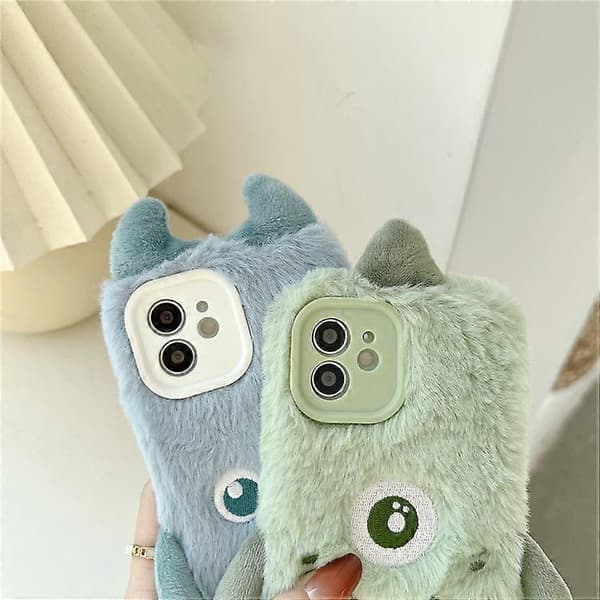 Wekity Fluffy Phone Case Compatible with iPhone 11 Pro Max, Cute Soft Plush Case Super Soft TPU Silicone Shockproof Protective Cover