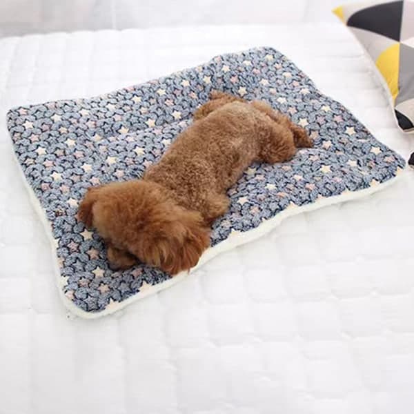 Thick Pet Bed Mat Soft Comfortable Pet Flannel Blanket Winter Warming Pet Pad Blue Background No. 4 Blue Background No. 4