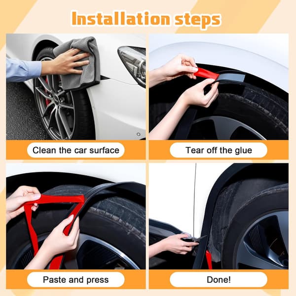 Universal Mudguard Extensions Car Wheel Arch Wing Spoiler Fender Lip Body Kit Protector Splash Guard Accessories