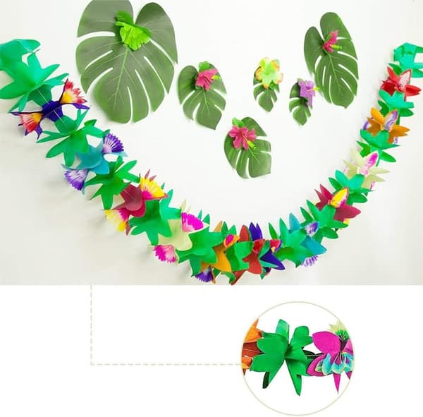 2 stk Hibiscus Girlander Dekorasjoner, Hibiscus Girlander Papirblomster B