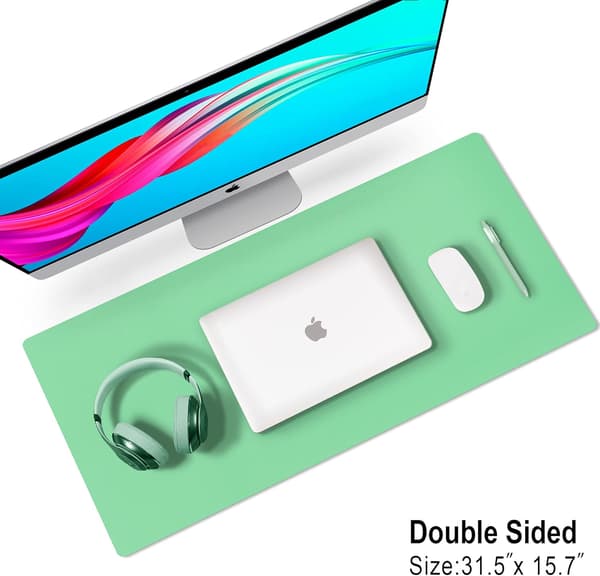 Desk pad, leather desk pad, non-slip large mouse pad waterproof desk protector
