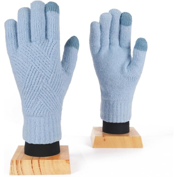 Naisten talven lämpimät neulotut kosketusnäytölliset hanskat Kylmän sään kanssa Thermal fleecevuorauksella liukumattomat ratsastushanskat