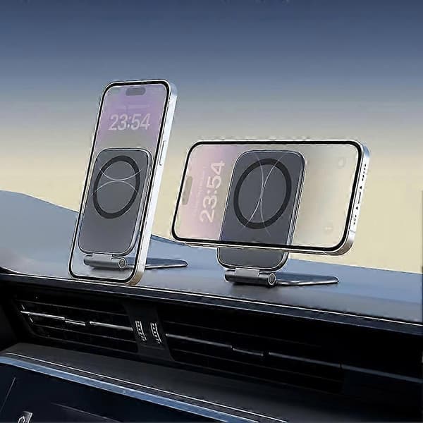 Ultrathin Magnetic Phone Holder - Foldable Shockproof Adjustable Magnetic Car Phone Holder