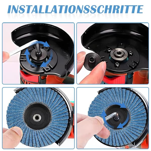 8 Pieces Sanding Discs 76 mm x 10 mm Grit 40/60/80/120 Mix Kit Efficient Sanding Discs Flap Discs Serrated Disc 76 mm Disc for Angle Grinder