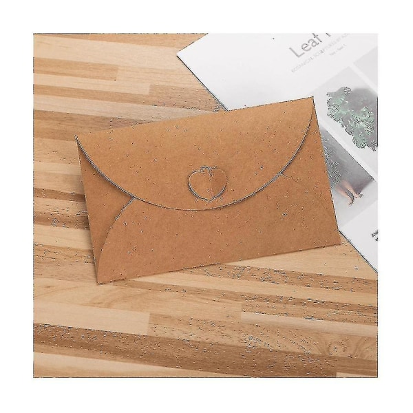 100 stk Kraft Mini Konvolutter Brune Kraft Konvolutter For Gavekort Og Visitkort 17,5x11cm