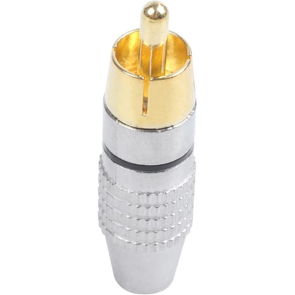 2 st RCA-plugg hane ljud phono guldpläterad lödkontakt adapter guld + silver