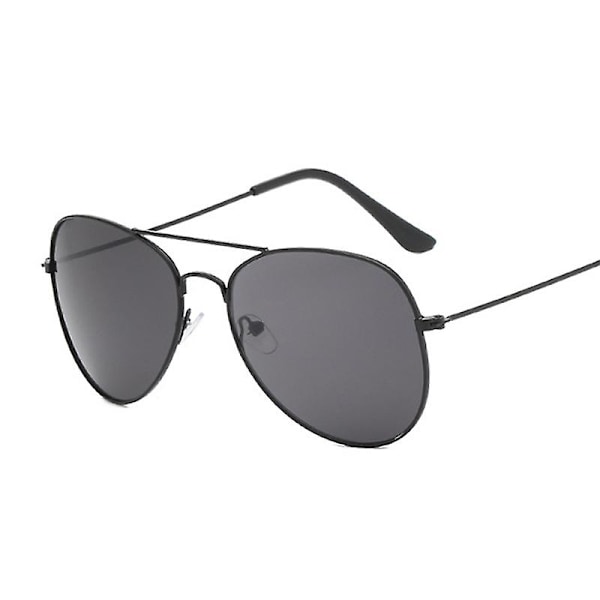 Klassiska pilot solglasögon vuxen mode märkesdesigner solglasögon vuxna färgglada spegel flyg metallram körning oculos (svart G15)