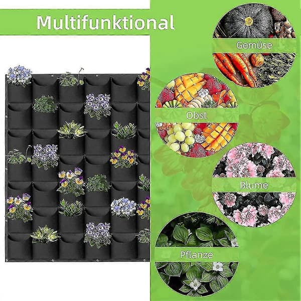 Vertical Hanging Garden, 6 Pockets for Plant Pots, Innovative Layout, Waterproof, Wall-Mounted-9
