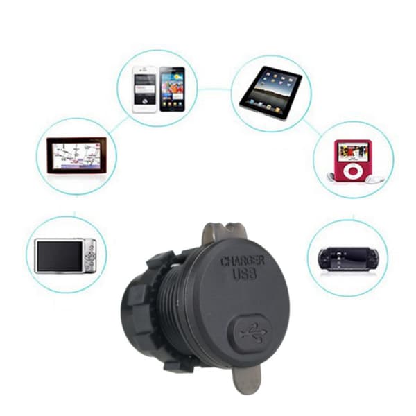USB Quick Charger LED Digital Display with On/Off Button for Motorcycle Car
