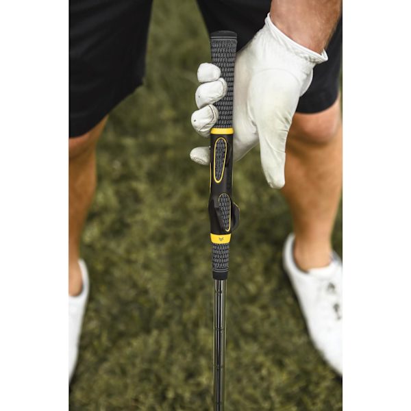 Golftræningsgreb, til forbedret håndpositionering, sort/gul