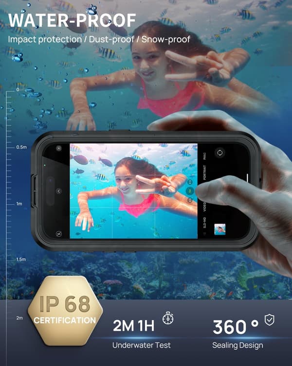 iPhone 16 Pro Case, Waterproof, iPhone 16 Pro Phone Case, IP68, Waterproof, Protective Case with MagSafe, 360 Outdoor Case, Shockproof, Dustproof