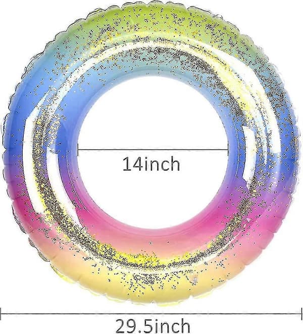 Adult Swim Ring, Transparent Floating Swim Ring with Sequins