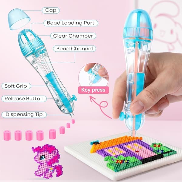 Two-pack ballpoint pens, suitable for 2.6 mm beads, transparent dispenser, saves time and provides precise positioning. [Ho]