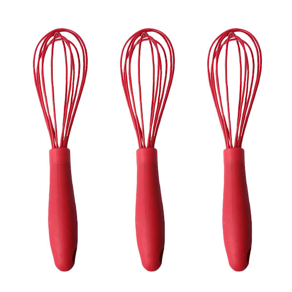 3-pack Silikonvispar Handvisp Äggvisp Mjölkskummare Blender Köksredskap (slumpmässig färg) 25*6*6cm 25*6*6cm