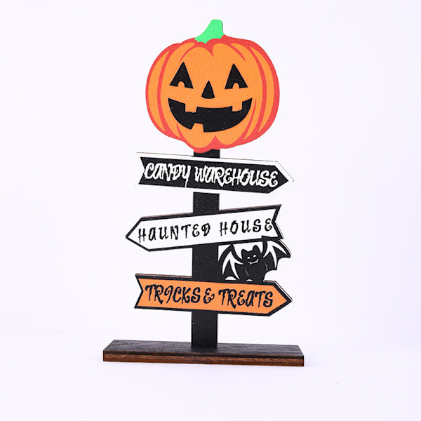 2 kpl Halloween-puupallot, puun muotoinen kurpitsa-kirjain, Halloween-koristeet kummitustaloon pöytäkoristeeksi