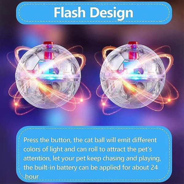 3-pack Ghost Hunting Cat Balls, Motion Activated Luminous Cat Balls LED Light Cat Ball Interactive Toys for Cat & Dog Activity