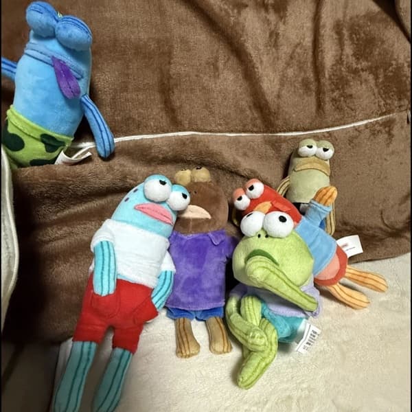 SpongeBob Plush Set 6 pcs - Bikini Bottom Fish Doll Keychain Surprise Box Toy Set Box (6 non-repeating) Box (6 non-repeating)