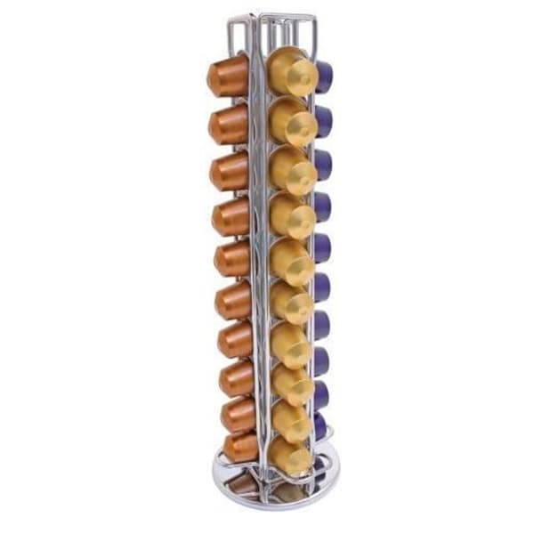 Nespresso Kapselholder - Roterende - Rustfritt Stål - Blå - 40 Kapsler