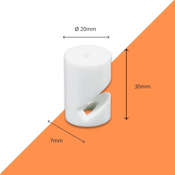 2-pack White Decentralizing Brackets | Secure Fixing with V-Hook | For Wall and Ceiling Lamps | Cables up to 8mm | Easy Installation with Screws