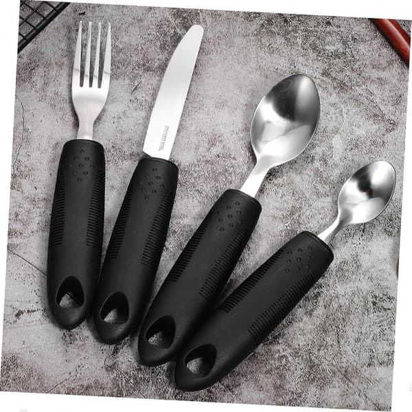 Custom Weighted Spoon and Fork Set for Tremors, Stroke Patients, Ergonomic Grip