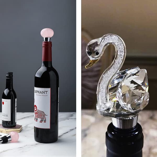 Vinkorker i rustfrit stål til vin- og drikkeflasker, kugledesign, konisk opbevaring, håndværk, kunst, DIY (5) 5 stk