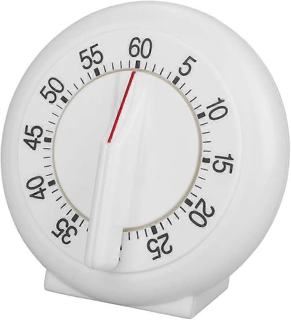 Kjøkkentimer, Mekanisk Timer 60 Minutter Nedtelling Alarm Påminnelse Hvit Rund Form Timer Kjøkken Matlagingsring