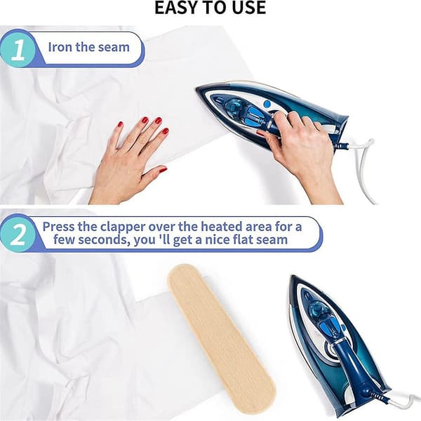 2-pack Beechwood Tailor's Clapper, Professional Sewing Tool for Flattening Fabrics