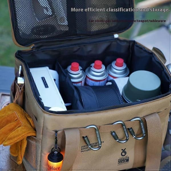 Camping Bag 30L Khaki Camping Storage Organizer for Camping Equipment