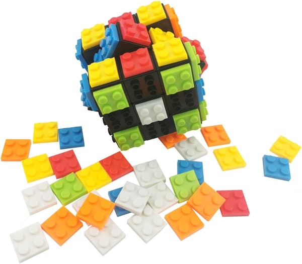 Speed Magic Cube 3x3, Puslespill Hjernegymnastikk Magic Cube med base og klosser, 2-i-1 Klassiske leker for barn voksne gutter jenter gaver 6.6*6.6*6.6cm