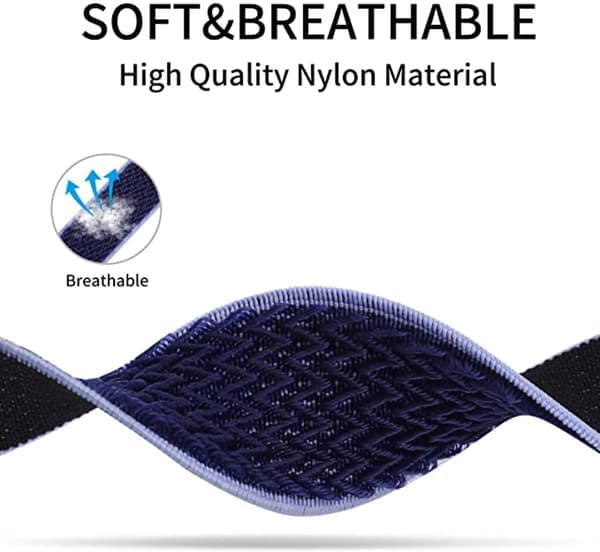 Strækbart bånd til Apple Watch justerbart strækflettet elastisk nylon til iWatch 7 --- Lilla Lilla (42/44/45 mm)