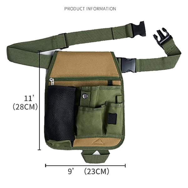 Garden Tool Belt - Adjustable Belt - Tool Bag - Durable Belt - Green