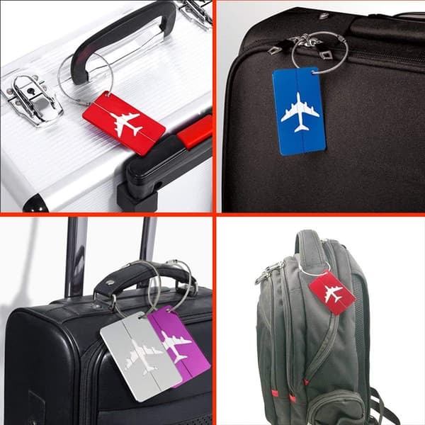 Bagageetikett 6-pack Flygplan Resväska Etikett Aluminiumlegering Bagage