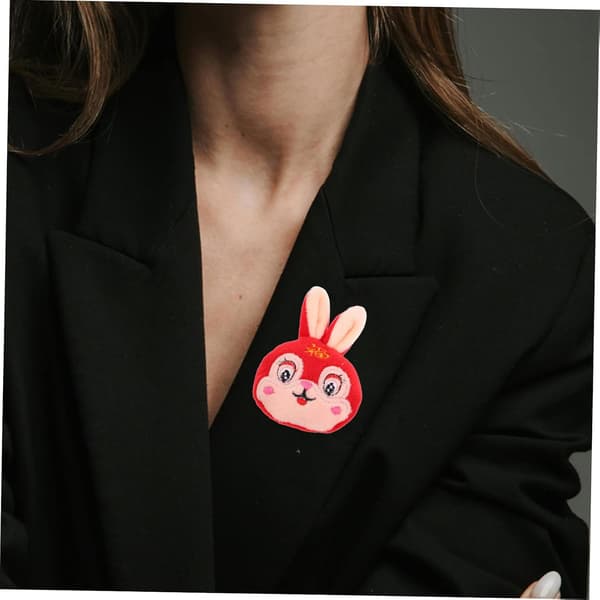 Påskefesttilbehør 6 stk Kawaii kaninbrosjer Dekorative