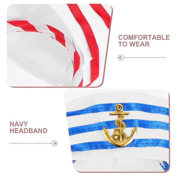 Sailor Hat Headband for Cosplay Use 2 Pcs Marine Theme Headband