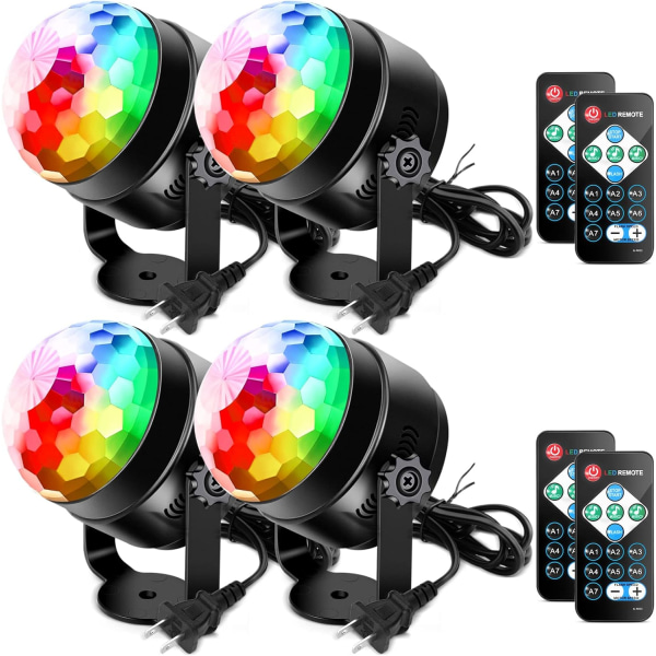 Festljus Disco Ball Lights LED Strobe Light, 7 mönster ljud aktiverat med fjärrkontroll Dj Lights Scenljus för hallowee